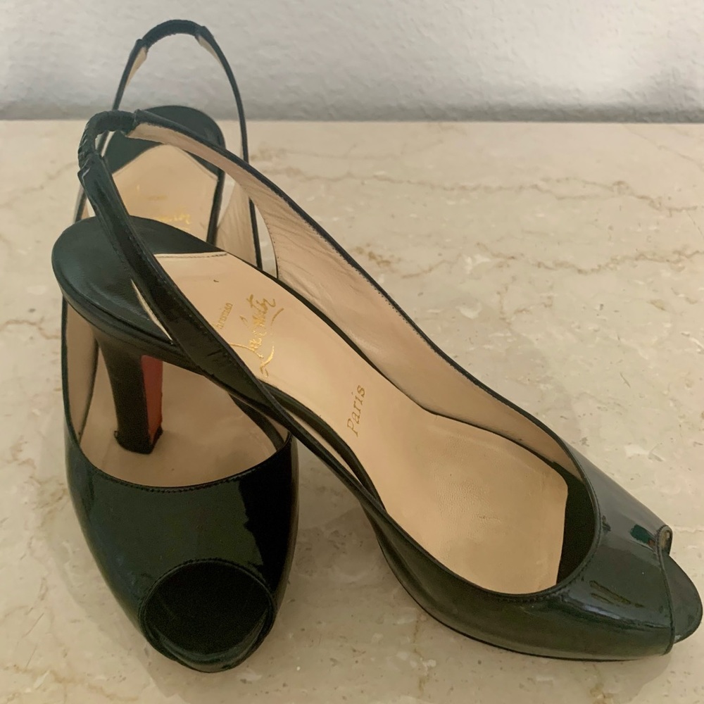 Christian Louboutin Black Open-toe heels.